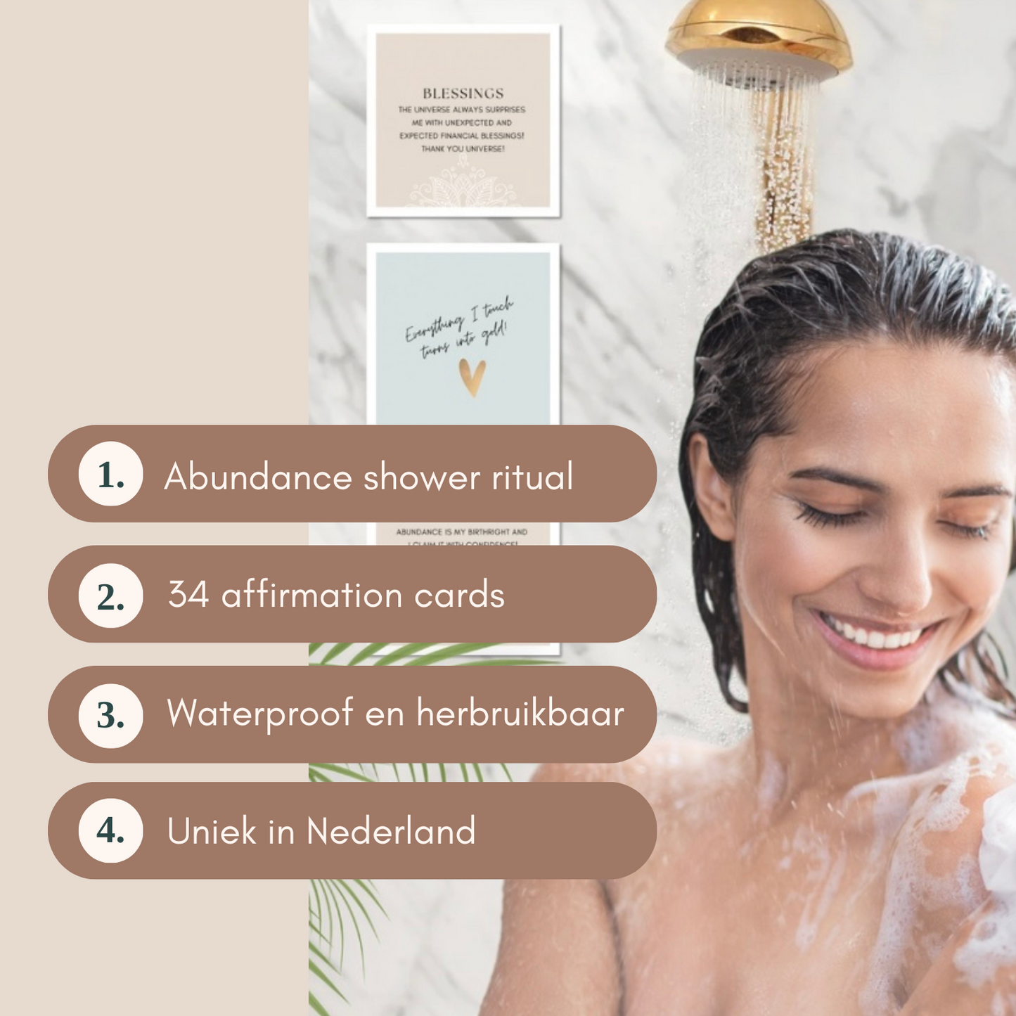 Abundance Affirmation Shower Cards